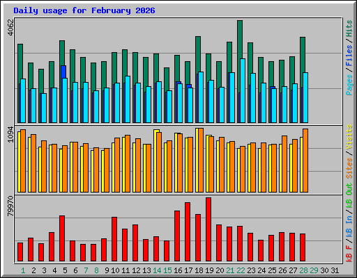 Daily usage for February 2026